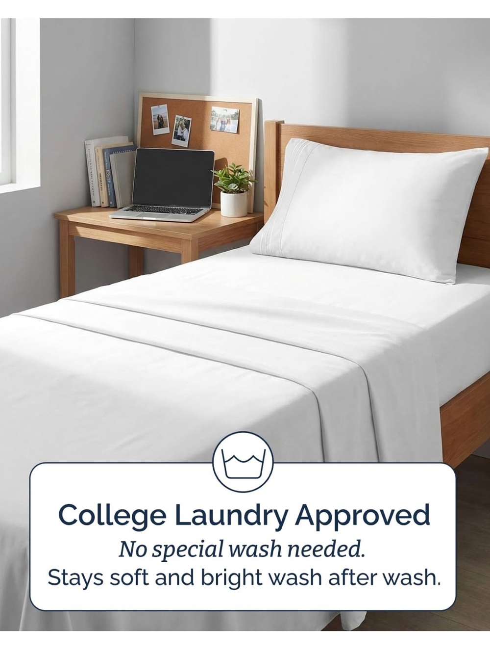 White Cotton Twin XL Sheet Set